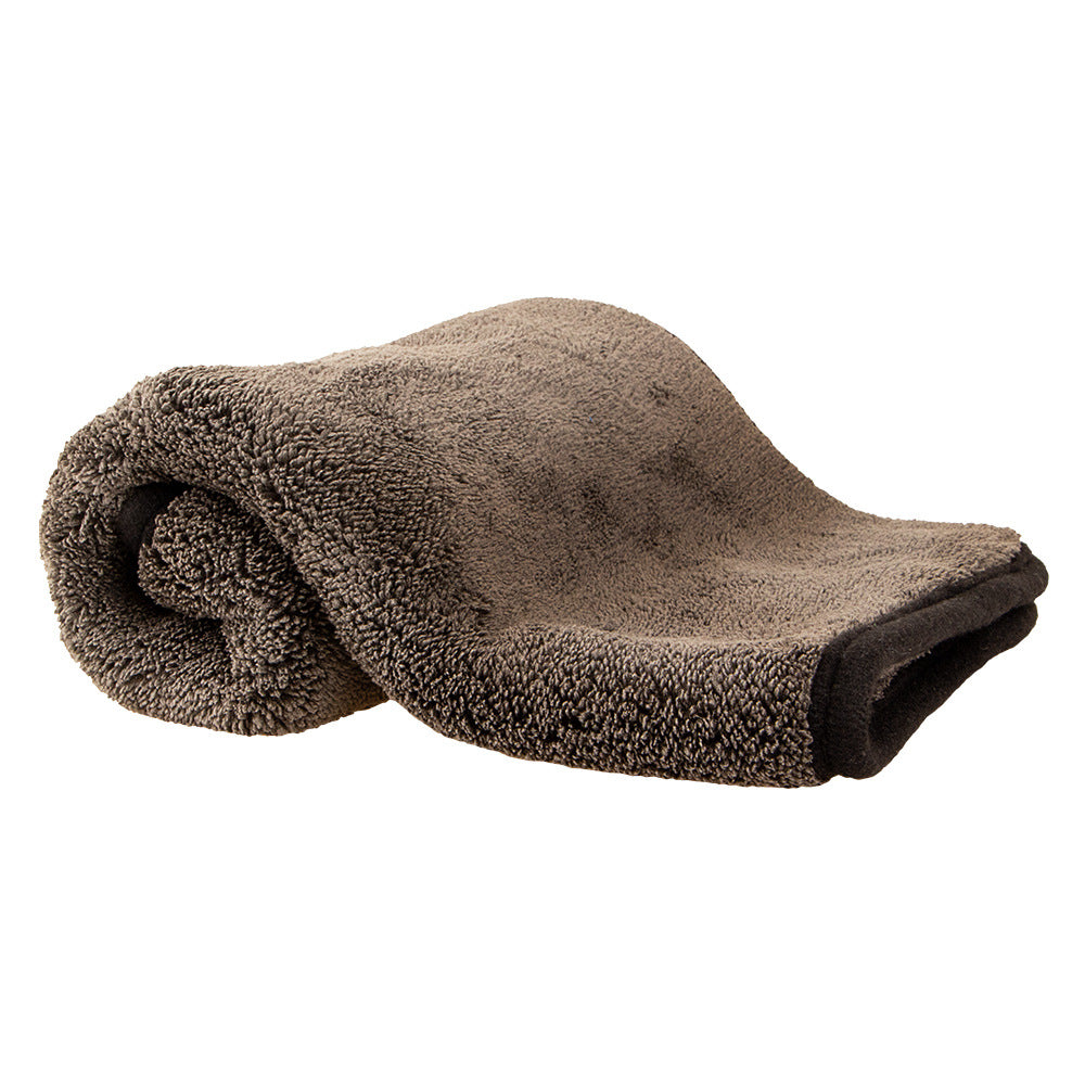 Microfibre Drying Towel – 1200GSM Coral Fleece, 40x40cm - Black