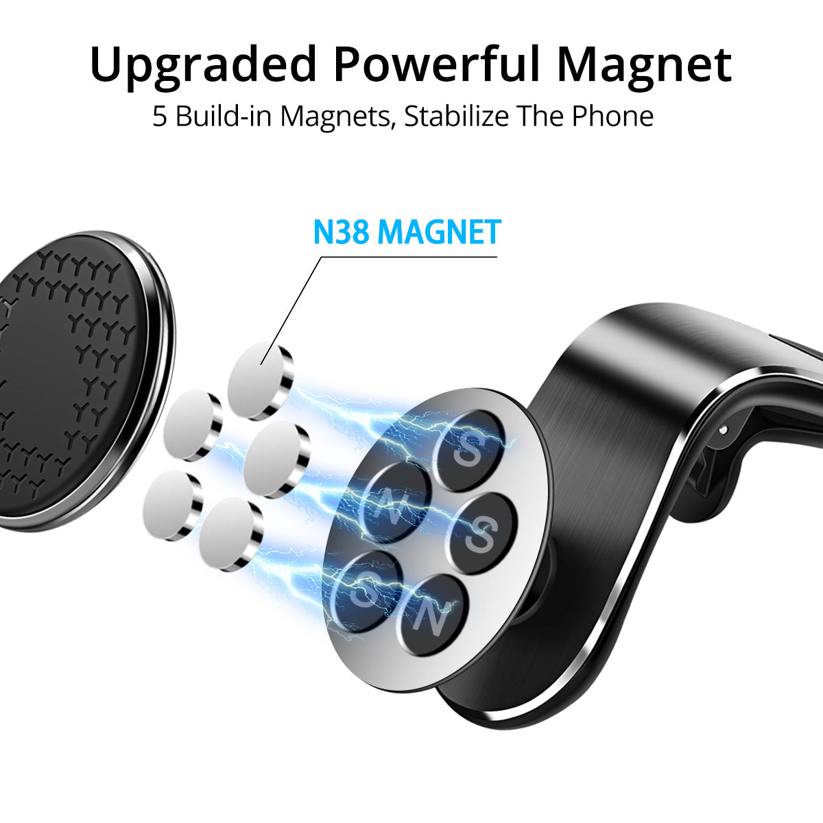 Rotating Magnetic Air Vent Car Phone Mount - image 7