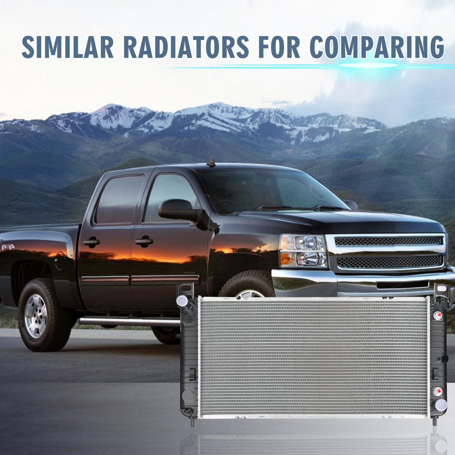 34'' Radiator For Chevy Silverado 1500 GMC Yukon Cadillac Escalade 4.8 5.3L 6.0L