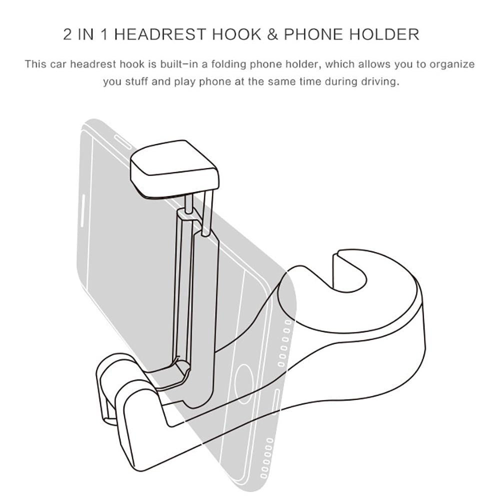 Headrest hooks with phone holder - image 8