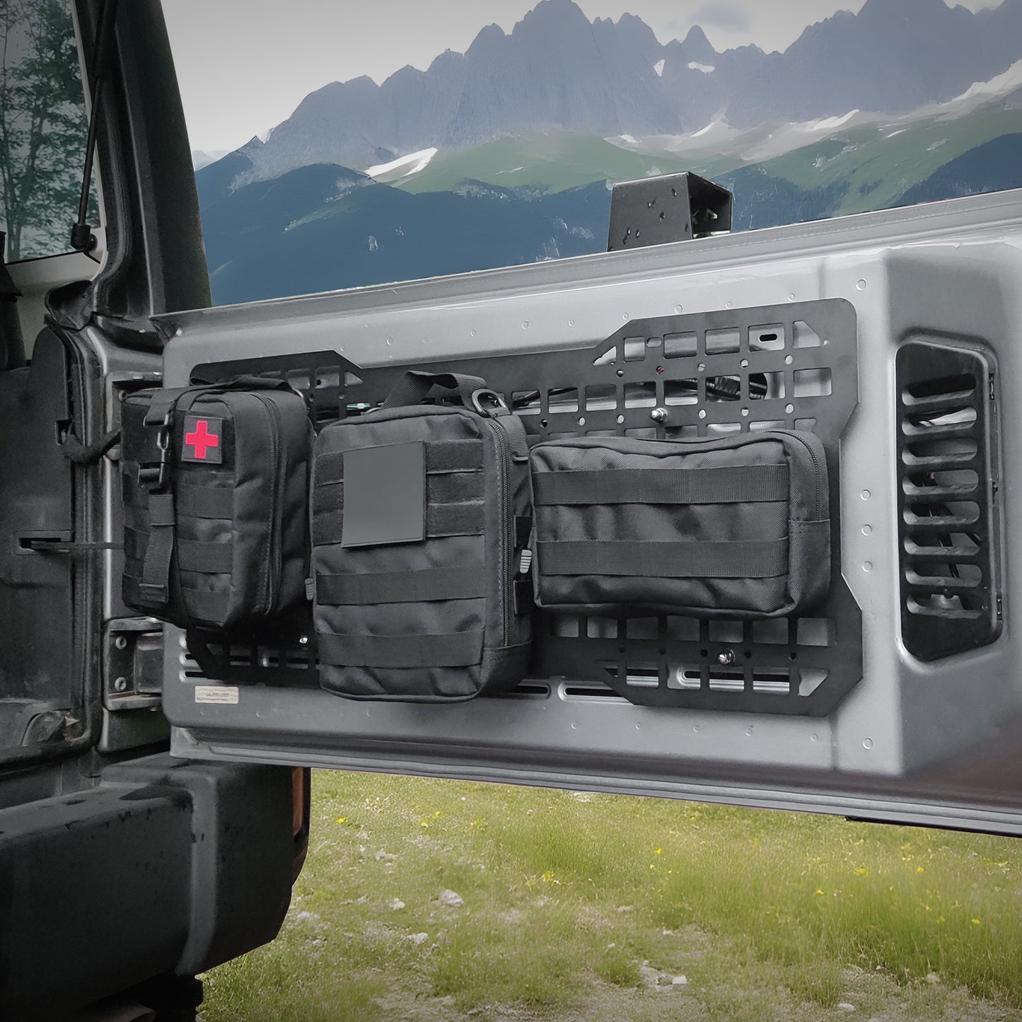 Tailgate Tactical Panel For Wrangler Tailgate Tool Kit Organizer Racks Compatible With Je Ep Wrangler 2007-2018 JK JKU & 2018-2024 JL JLU