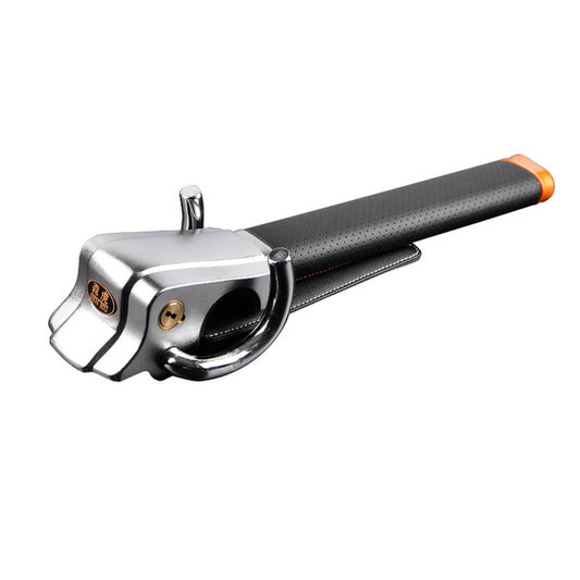 Three-point steering wheel and airbag lock