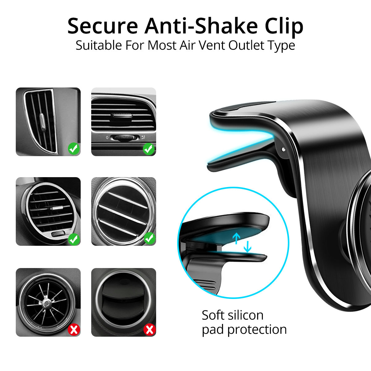 Rotating Magnetic Air Vent Car Phone Mount - image 8