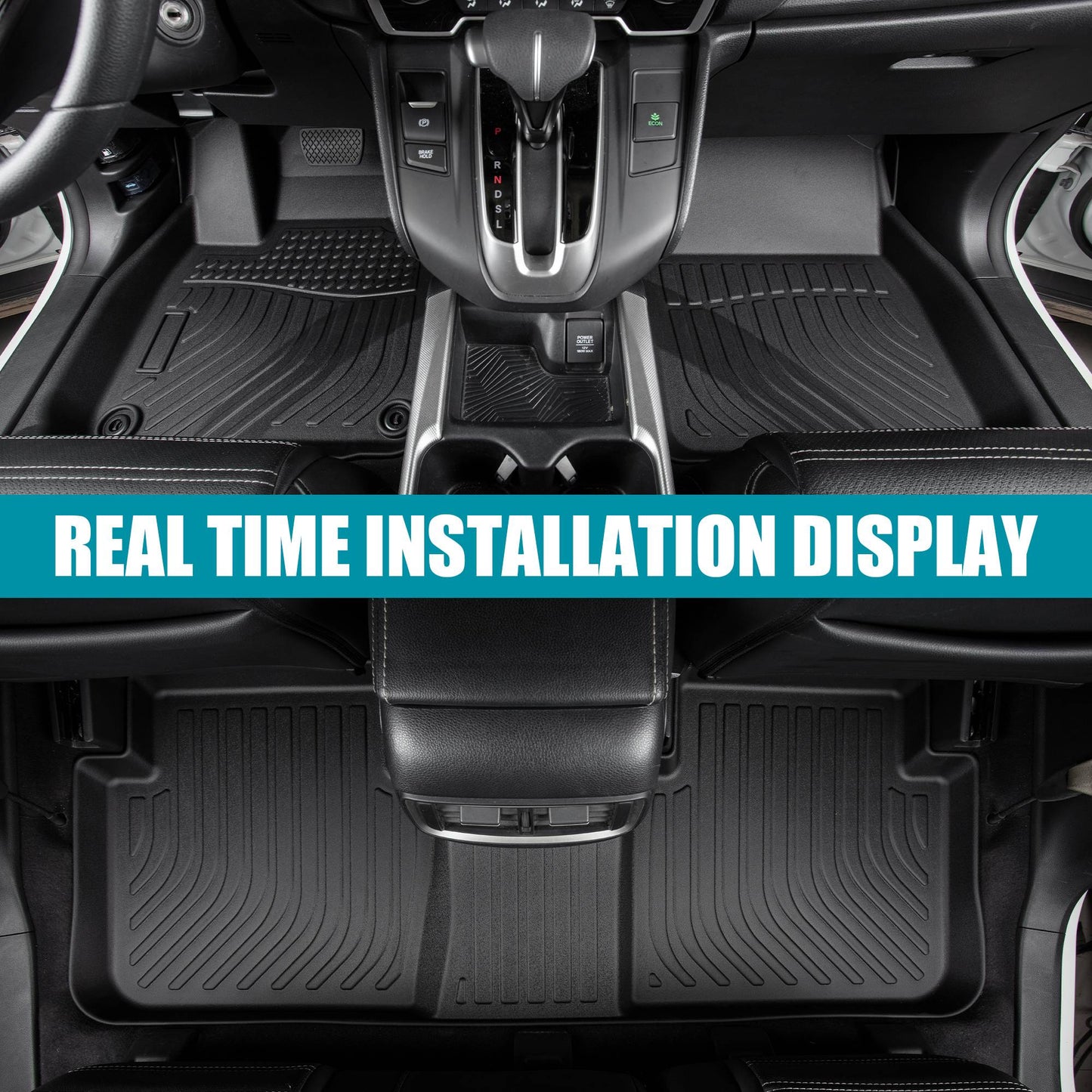 Car Floor Mats For 17-20 Hyundai Elantra No Fit GT All-Weather TPE Rubber Black