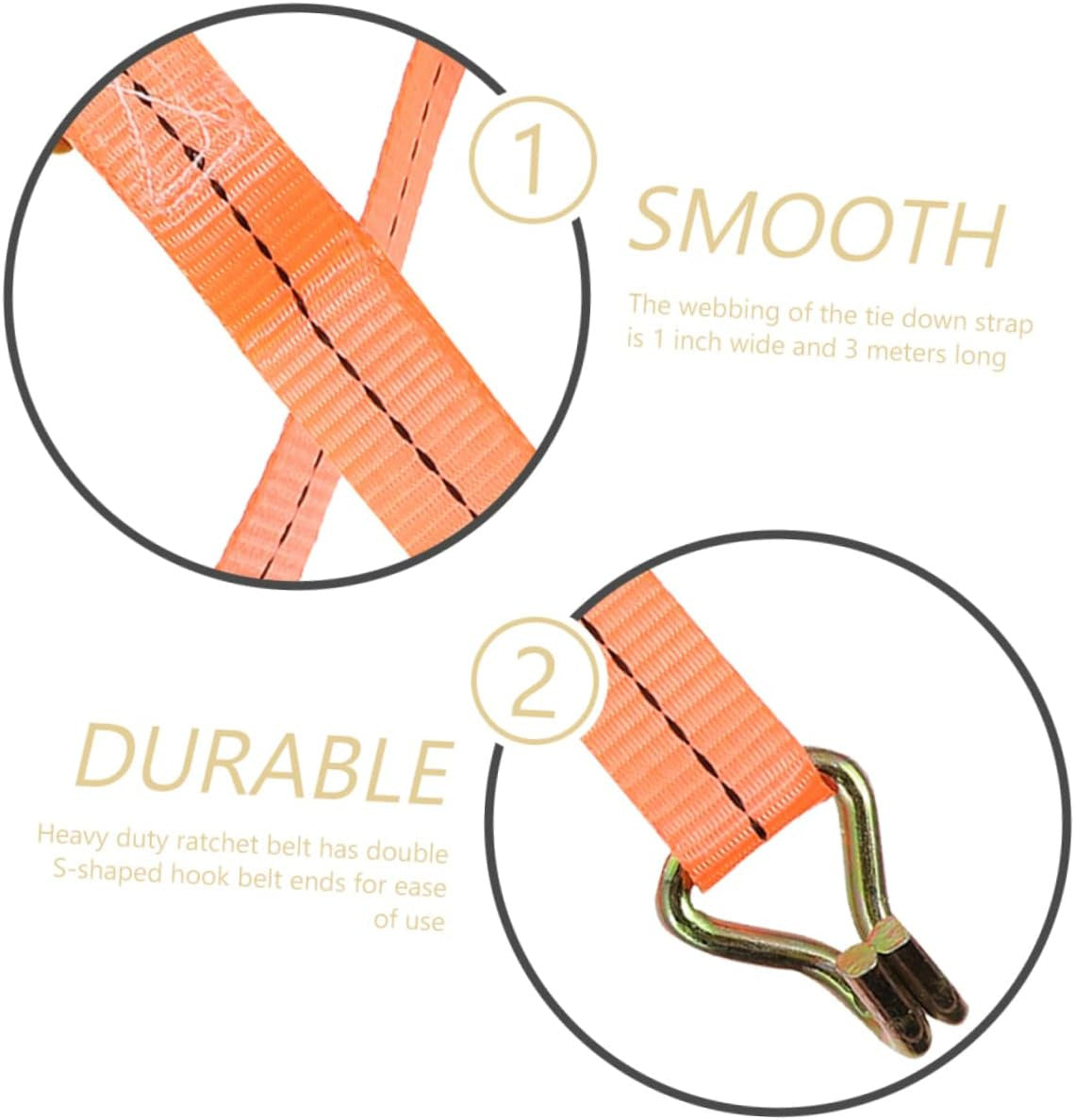 New 4x Tensioning Belts With Ratchet And Hook Lashing Belts Tensioning Belt 800kg 6m Meters