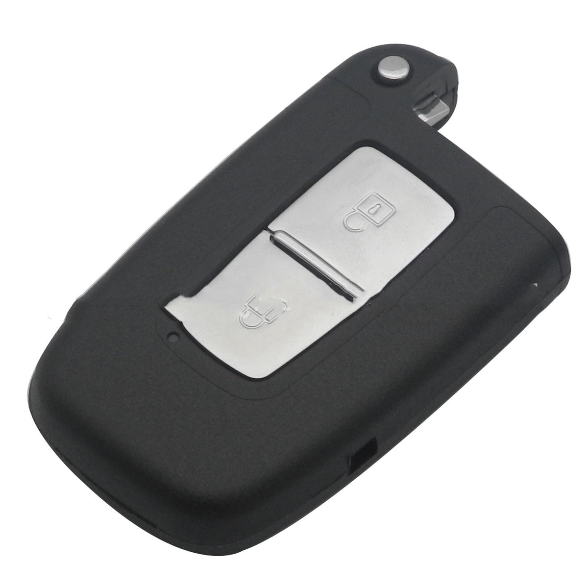 Replacement flip key shell for Hyundai & Kia – 2, 3 or 4 button – two button flip key shell close-up