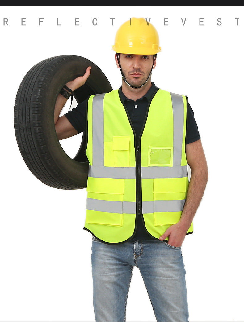 Zipped multi-pocket hi-vis vest - image 7