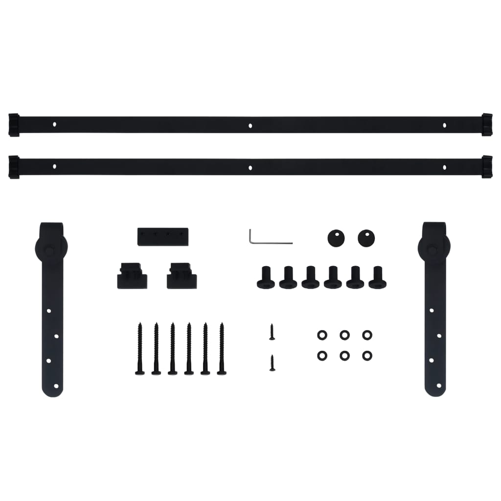 Mini Sliding Door Fitting Set for Cabinet Doors, Carbon Steel 183