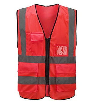 Zipped multi-pocket hi-vis vest - image 9