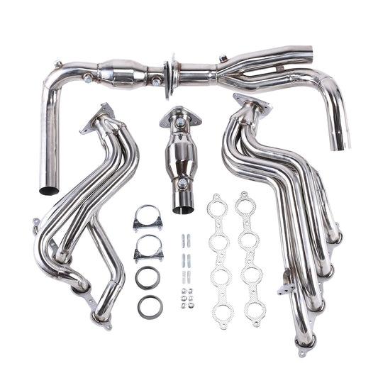 GMC-CHEVY GMT800 V8 ENGINE TRUCK-SUV STAINLESS MANIFOLD HEADER&Y-PIPE&GASKET   Ban The Sale Of Amazon