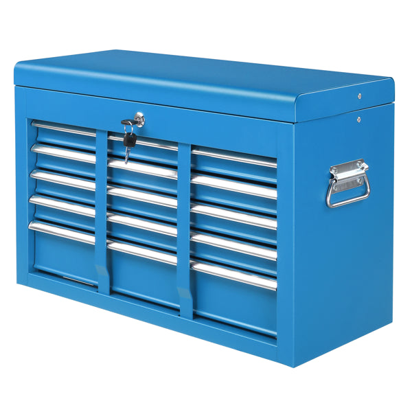 5 Drawer Lockable Steel Tool Chest, 330 Lbs Capacity, Blue Heavy-Duty Tool Storage Cabinet With Drawer Liners & Lid Support For Workshop Garage Maintenance