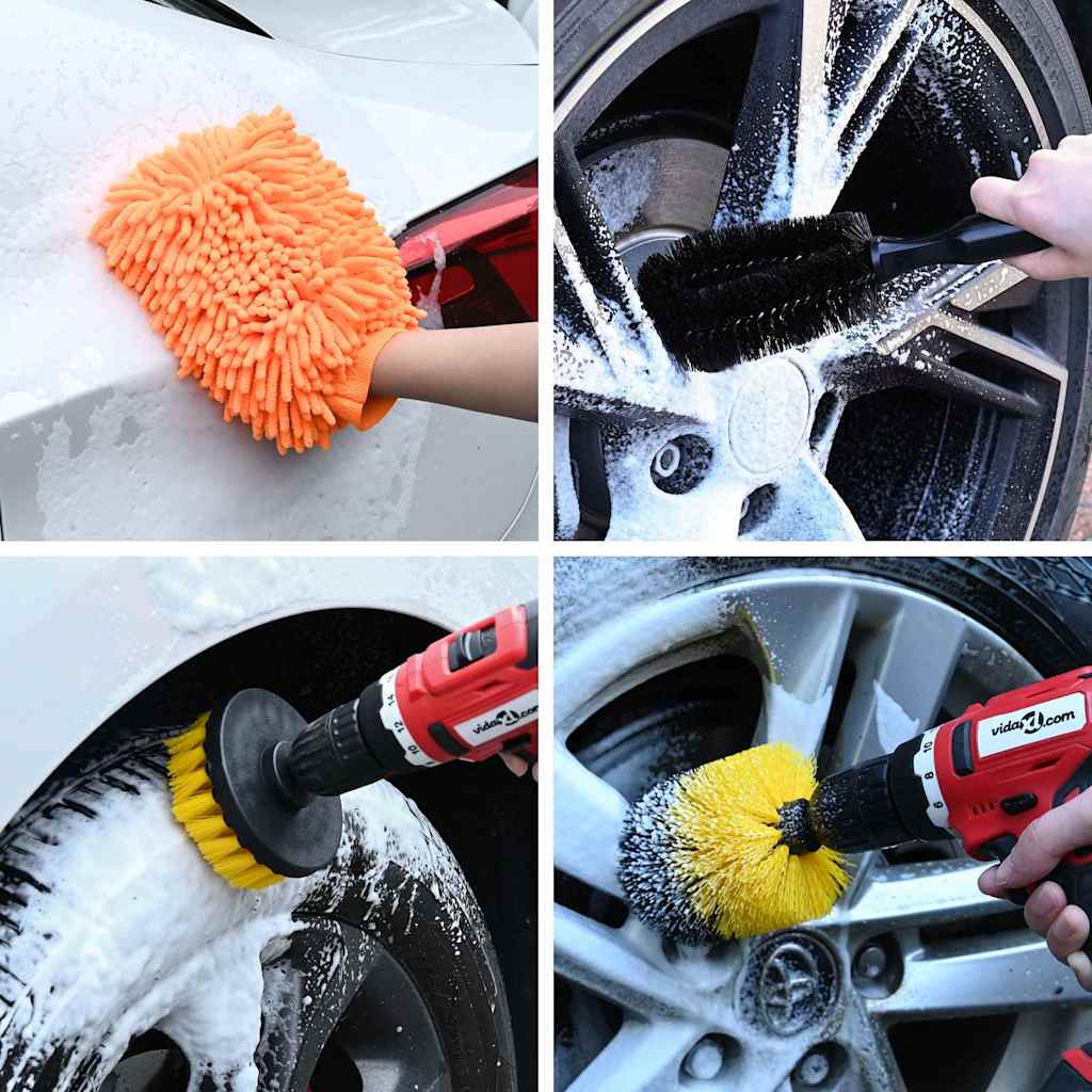 Drill Brush Set 28 Pieces Multicolor and   Car Cleaning Brush Set