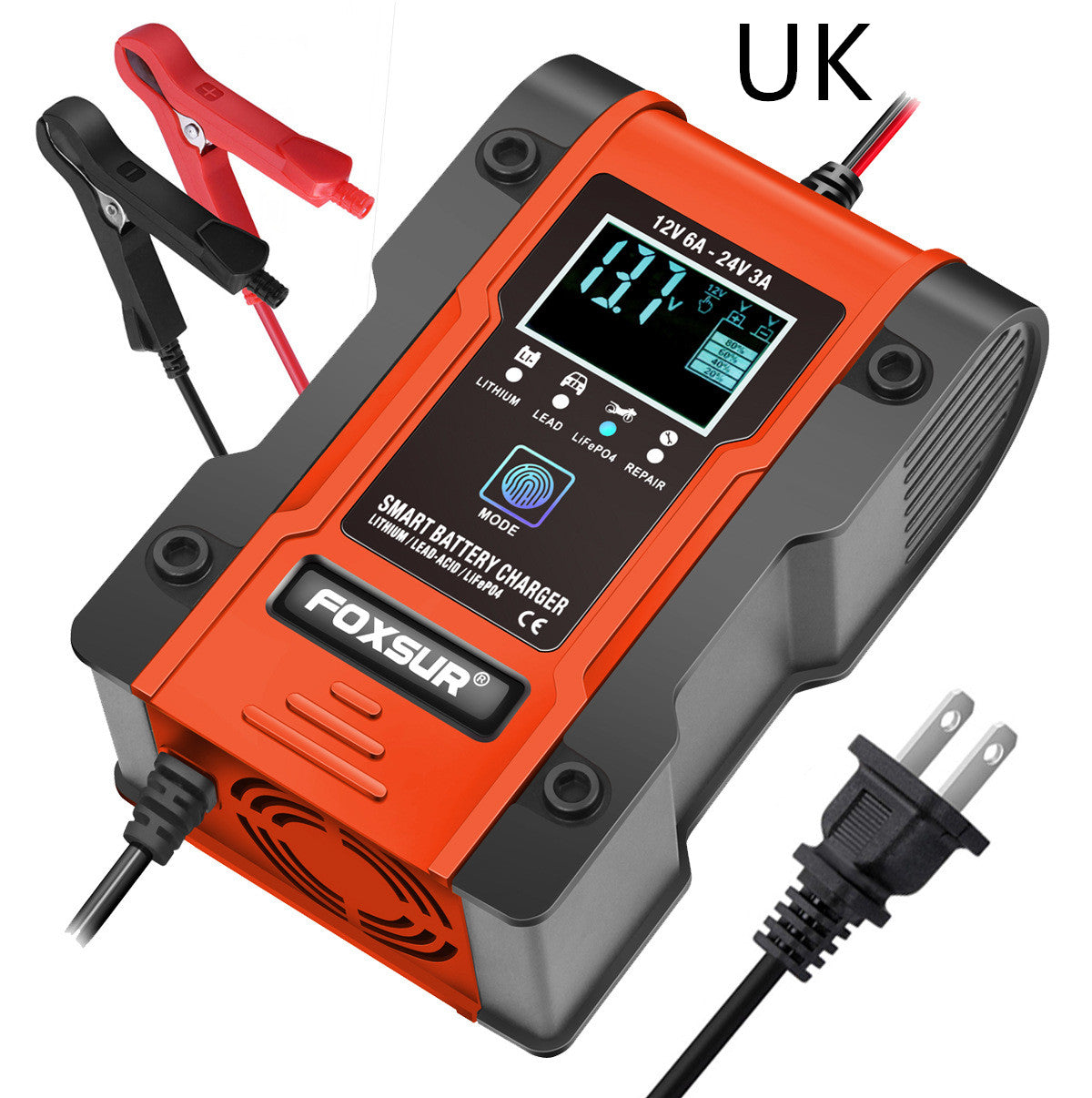 Smart Battery Charger 12V 6A / 24V 3A – 7-Stage, UK Plug - image 7