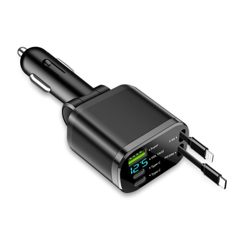 5-in-1 Retractable Car Charger with USB-C Cables - image 2