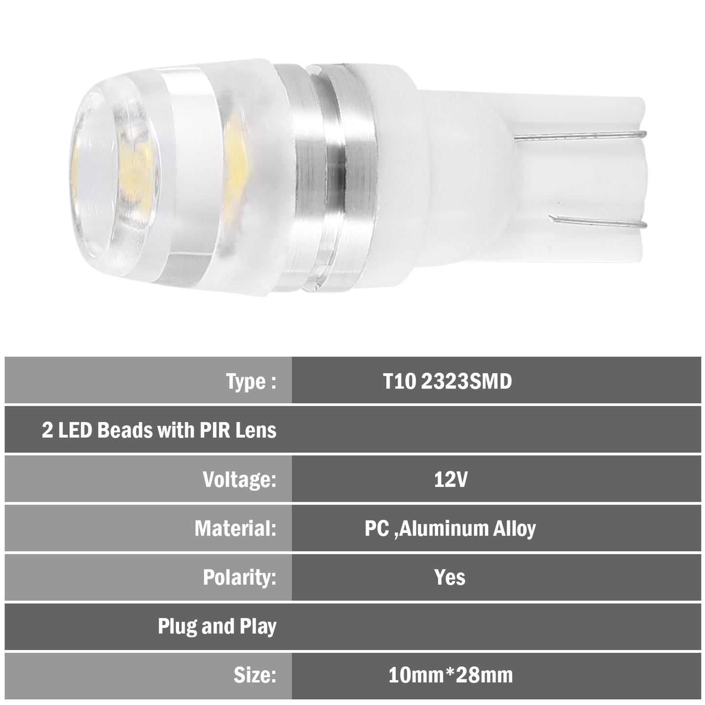 20Pcs Per Kit LED Car Light Bulbs 500lm T10 2323SMD 6500K White Auto Lamps Replacement For Dome Map Door Trunk Signal License Plate