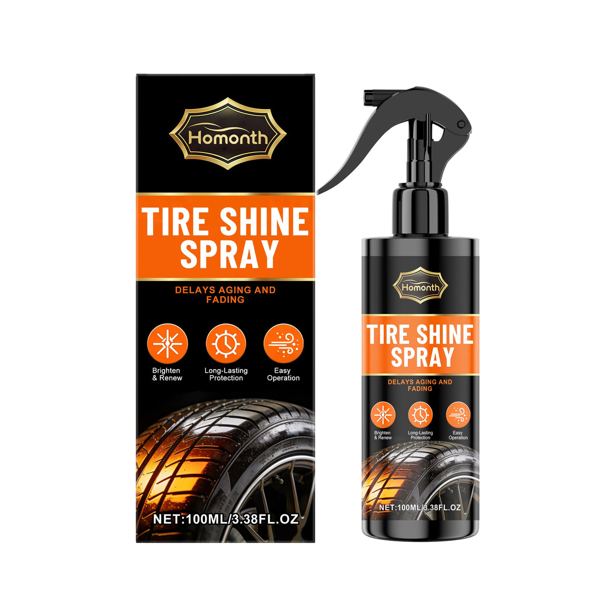 Tyre shine spray, 100ml, part of the car wash starter kit