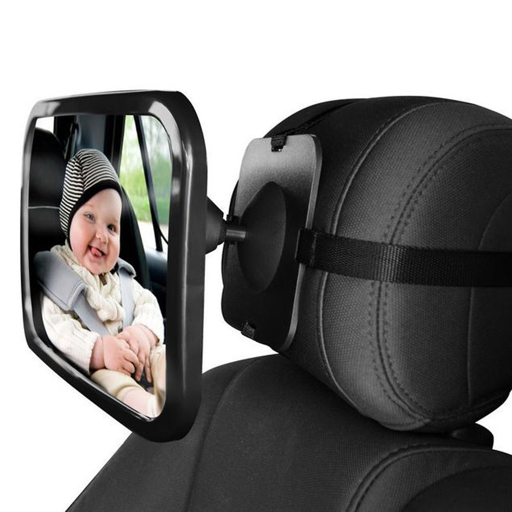 Back Seat Mirror for Baby – Shatterproof, 360° - Black