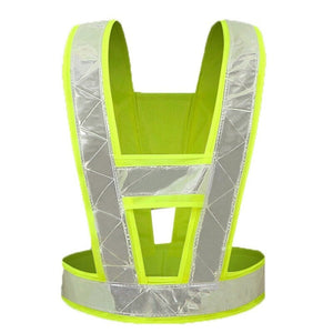 V-shaped reflective safety vest – front view on white background