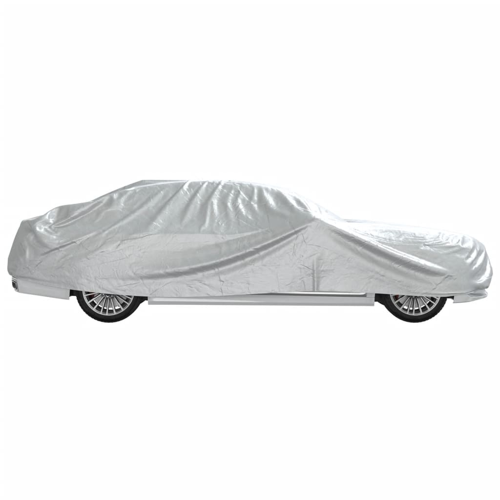 Car Cover Sedan Buckle Straps Full Silver XXL PEVA