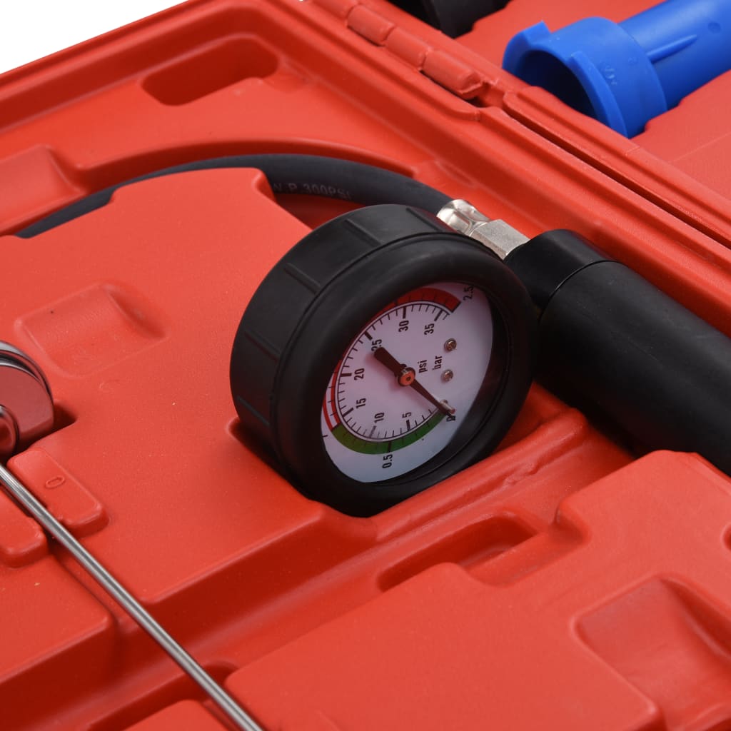 pressure testing device for cooling systems & radiator caps, 18-piece set.