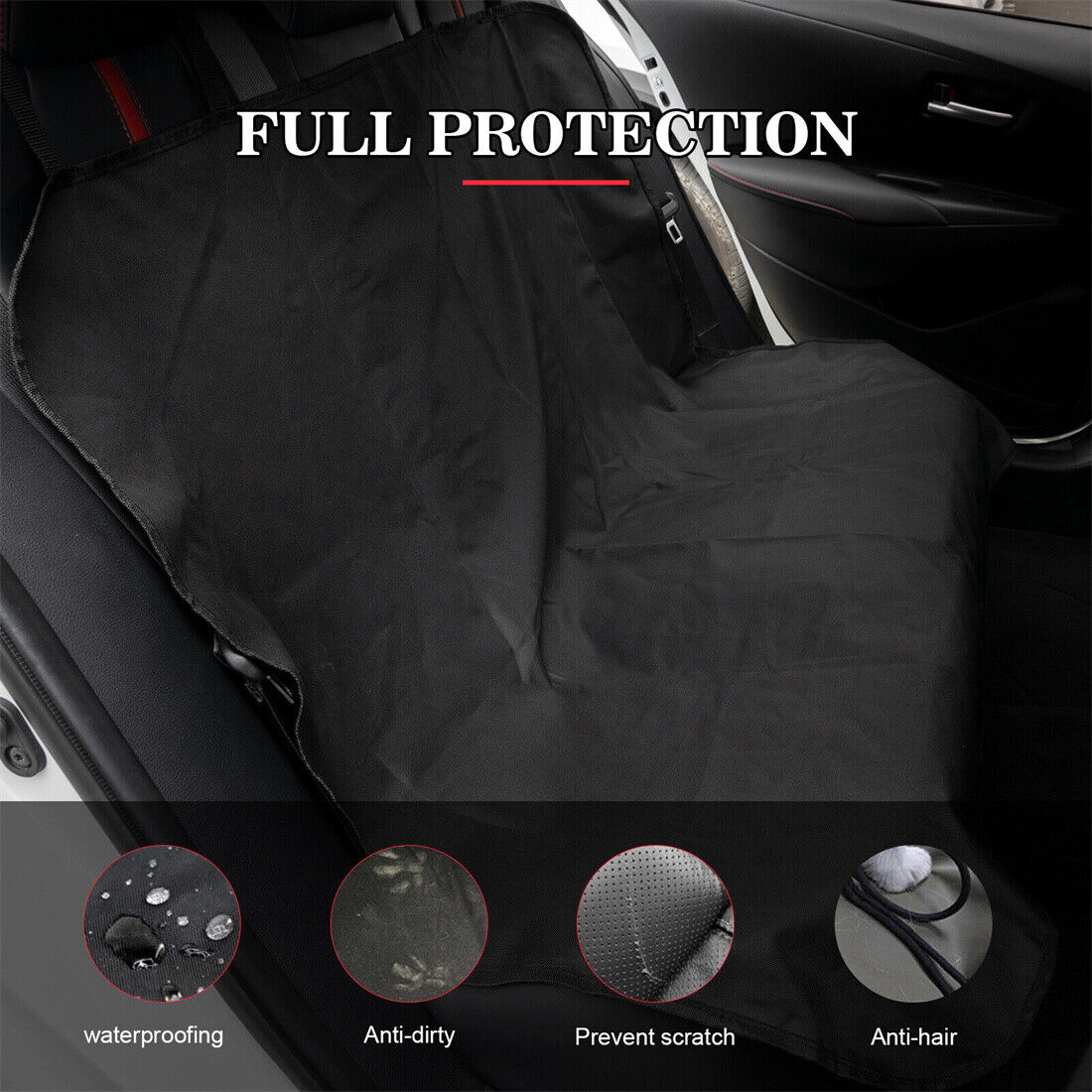 Pet Car Seat Cover – Waterproof Hammock, Rear Seat - image 6