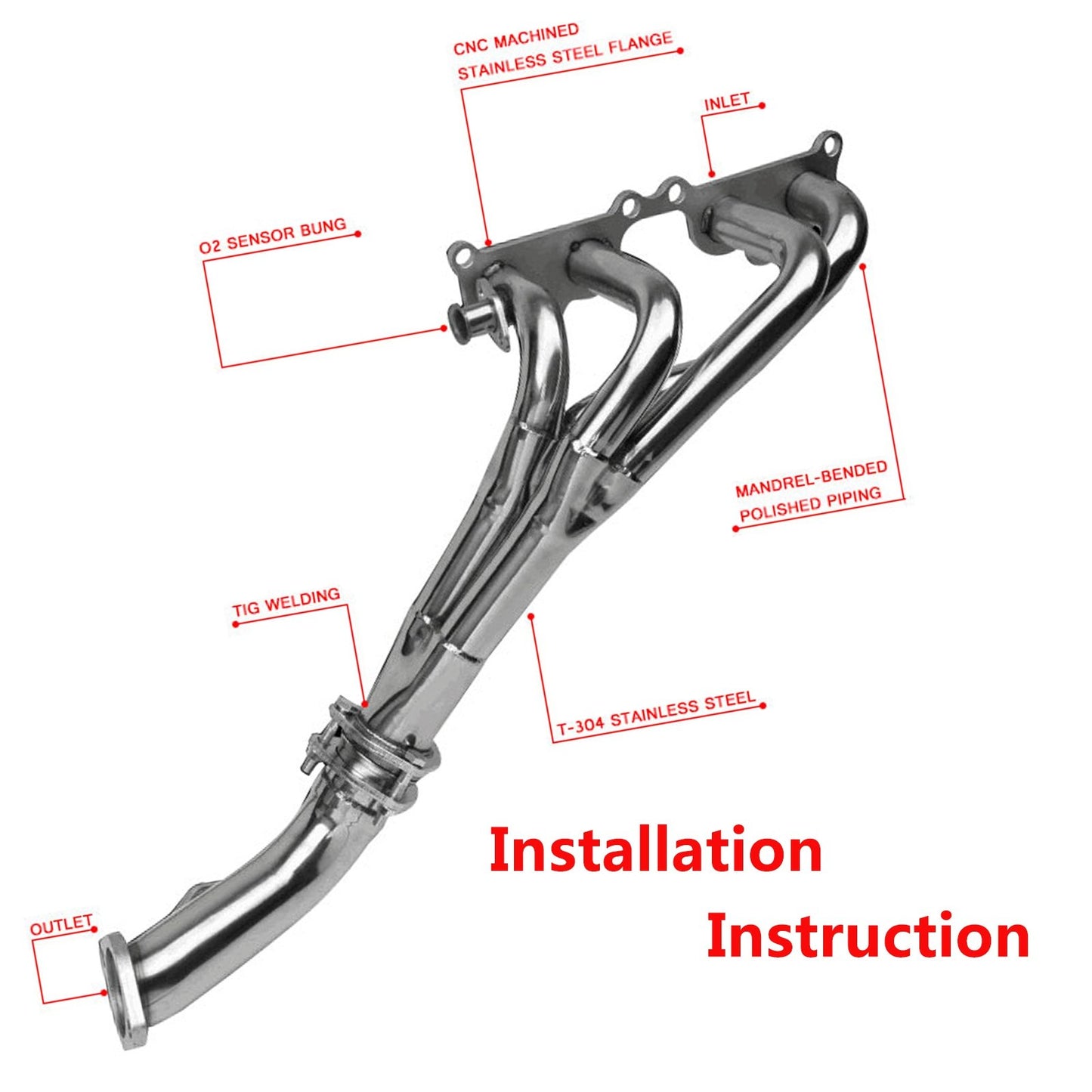 T,oyota Tacoma Exhaust Header 1995-2001 2.4L 2.7L L4 Ban The Sale Of Amazon&Temu