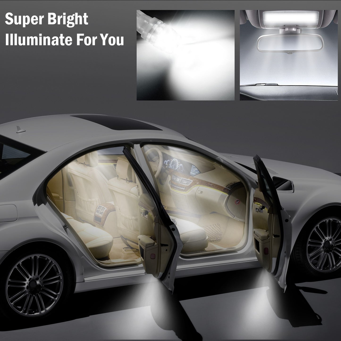 20Pcs Per Kit LED Car Light Bulbs 500lm T10 2323SMD 6500K White Auto Lamps Replacement For Dome Map Door Trunk Signal License Plate