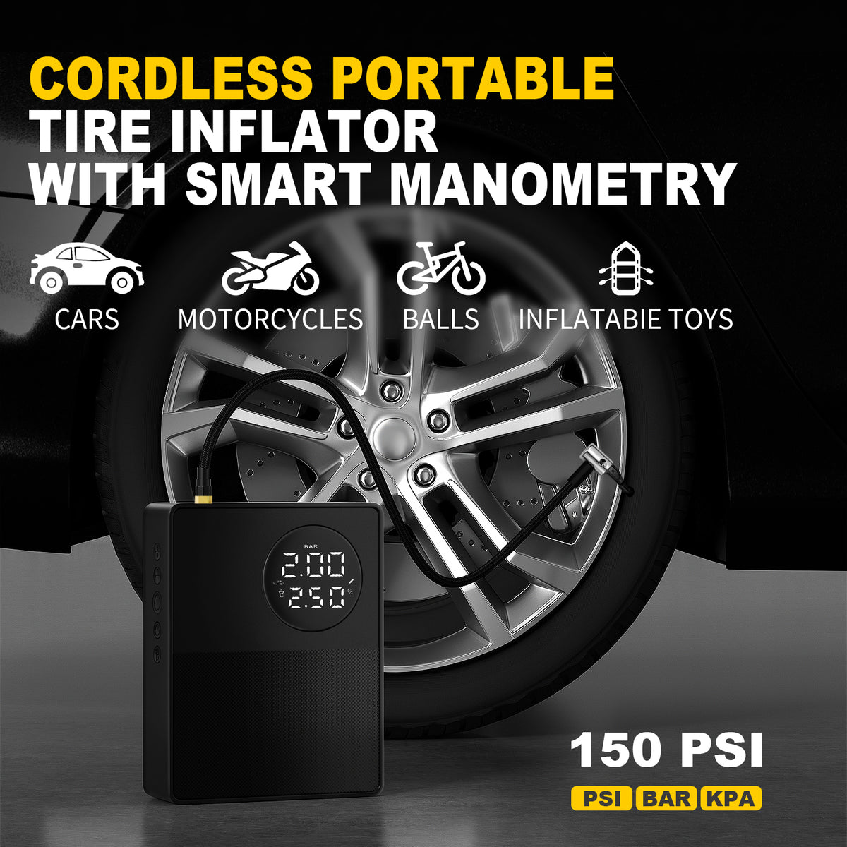 3-in-1 Car Jump Starter, Tyre Inflator and Emergency Light - image 2