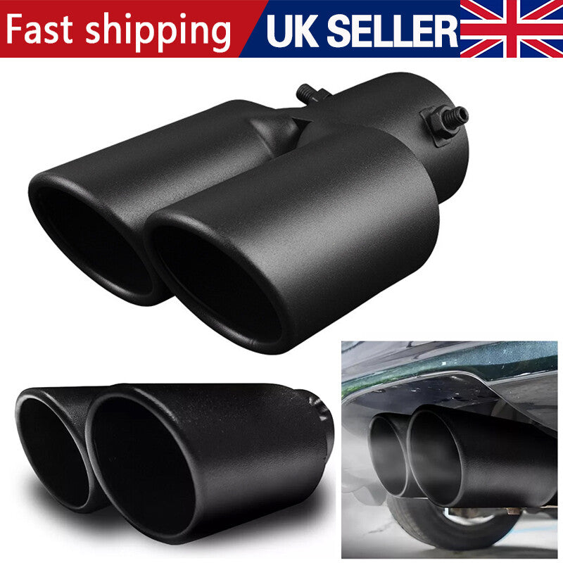 Dual Outlet Exhaust Tip – Matte Black, Bolt-On, fits 38–61mm Pipes
