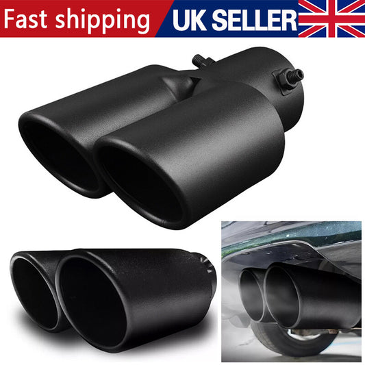 Dual Outlet Exhaust Tip – Matte Black, Bolt-On, fits 38–61mm Pipes