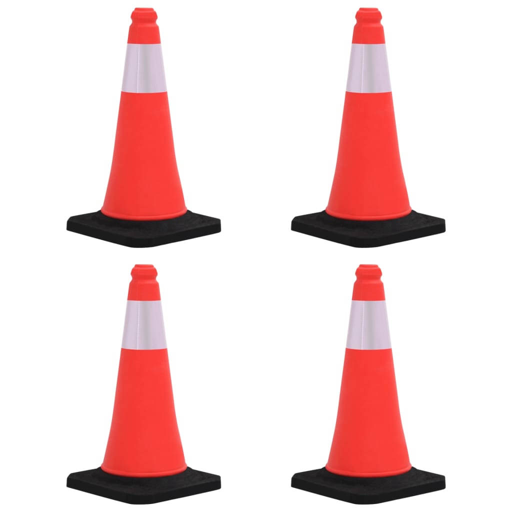 Reflective Traffic Cones with Heavy Base, 4 pcs.