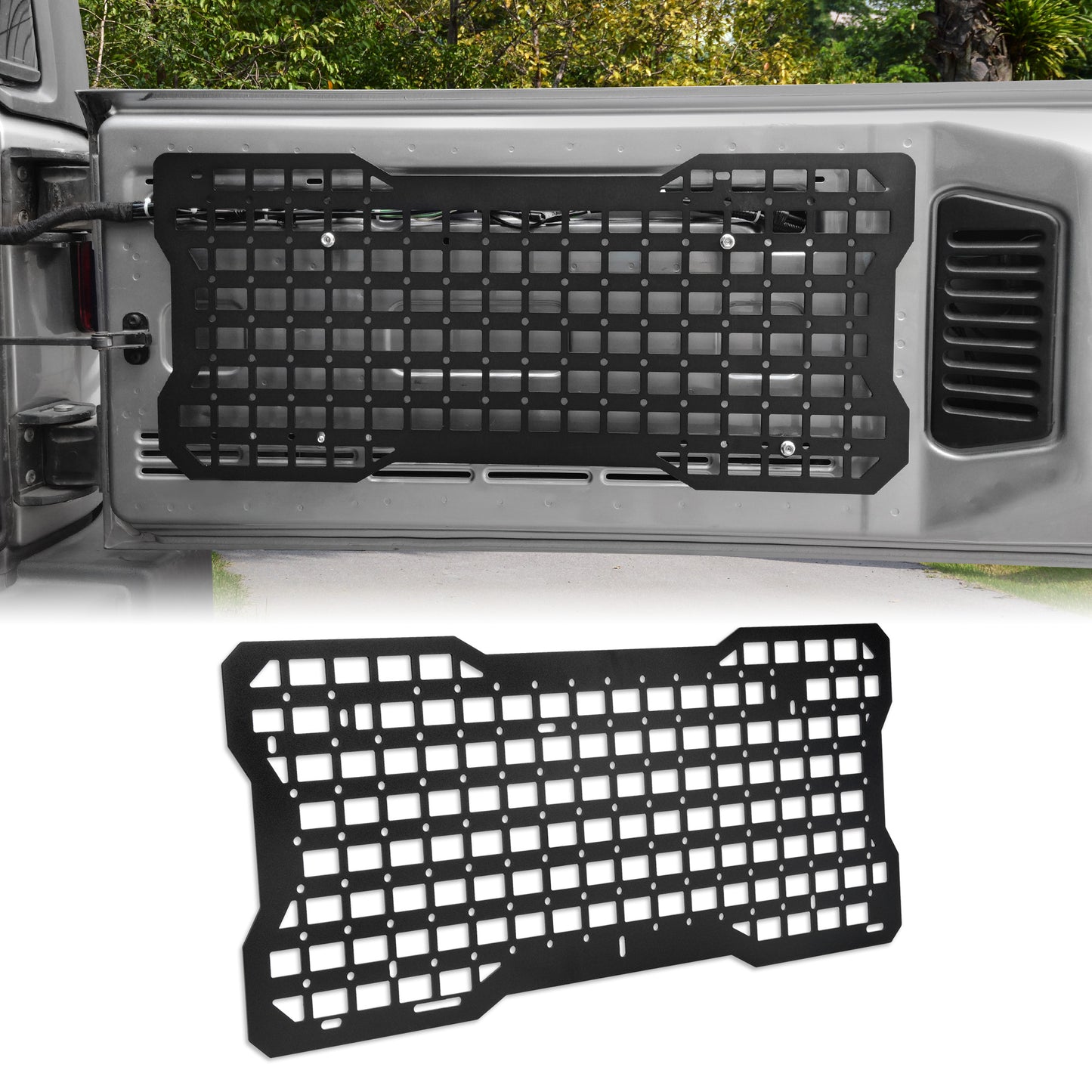 Tailgate Tactical Panel For Wrangler Tailgate Tool Kit Organizer Racks Compatible With Je Ep Wrangler 2007-2018 JK JKU & 2018-2024 JL JLU