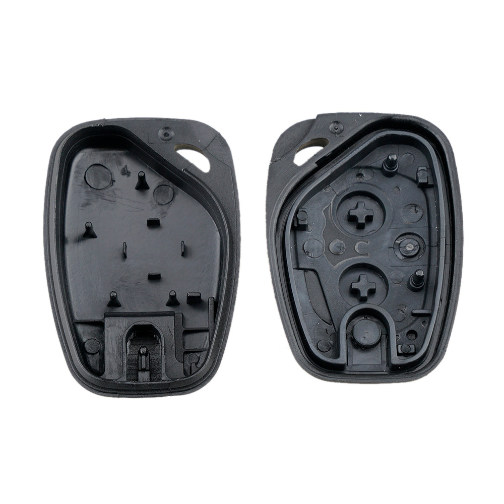 Replacement remote key shell for Renault – open shell halves showing internal button pads