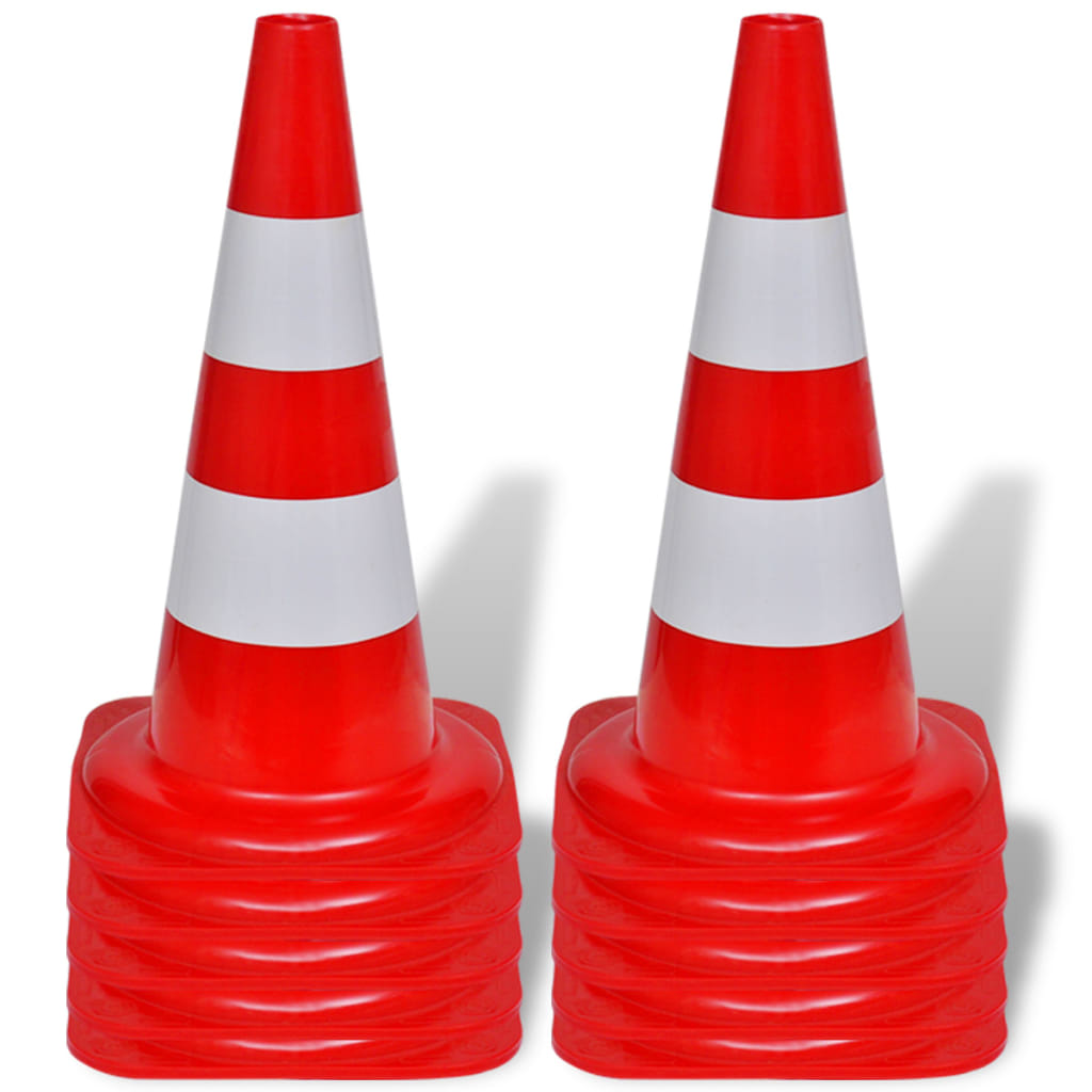 Traffic Cones, 10 pcs., Reflective and 50 cm