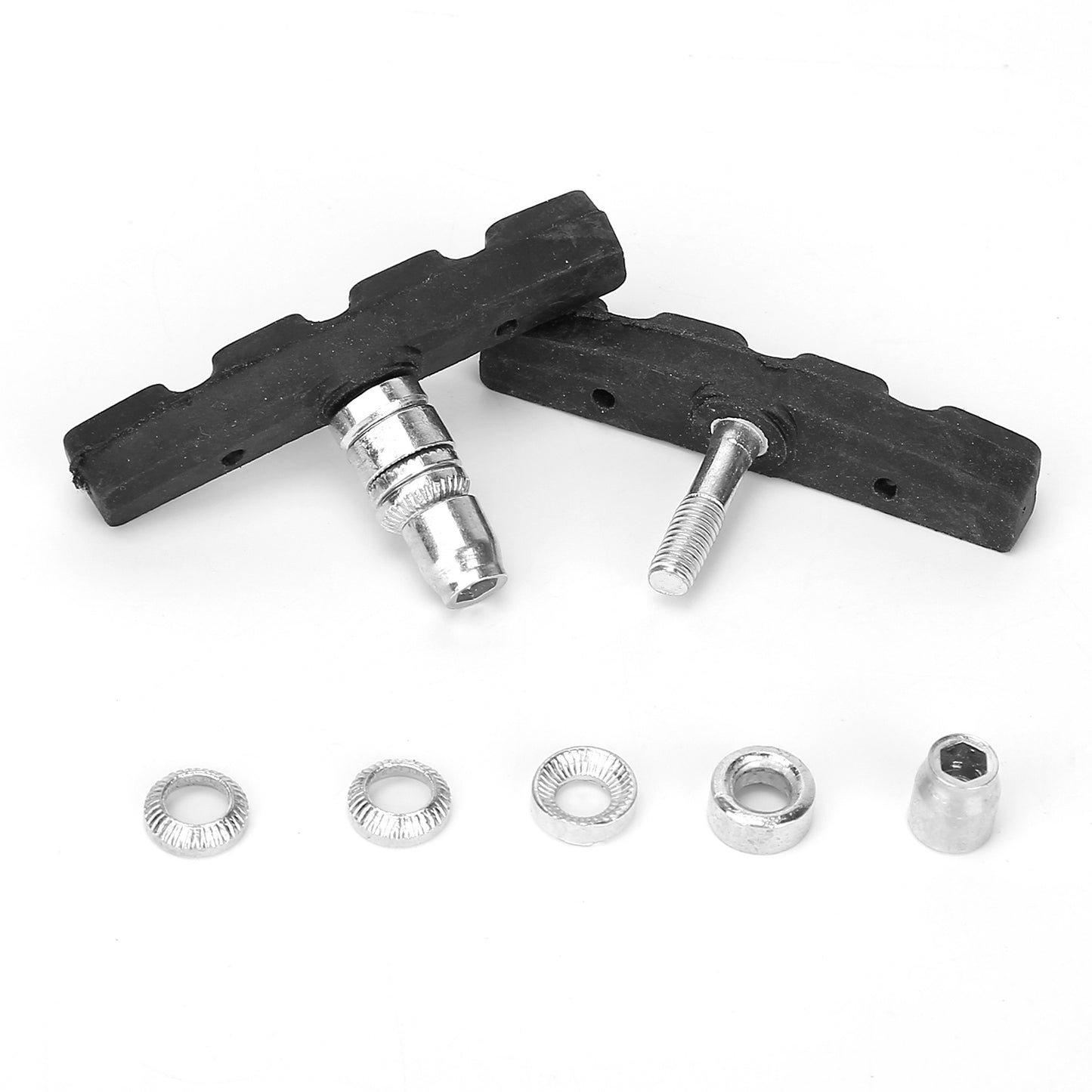 5 Pairs V Bike Brake Pads Road Mountain Bicycle V-Brake Blocks Set 70mm Non-Slip V Bicycle Stop Caliper With Hex Nuts And Spacers