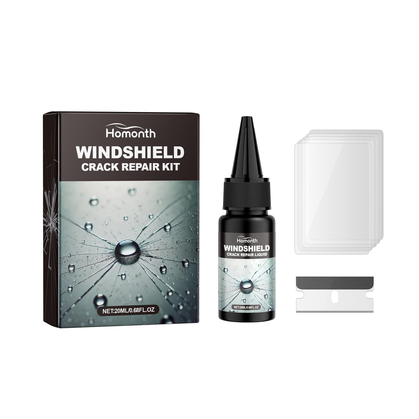 Holmont Car Windshield Crack Repair Kit Nano-repair Fluid Quickly Repairs Cracks For A Clear View And Safe Travel