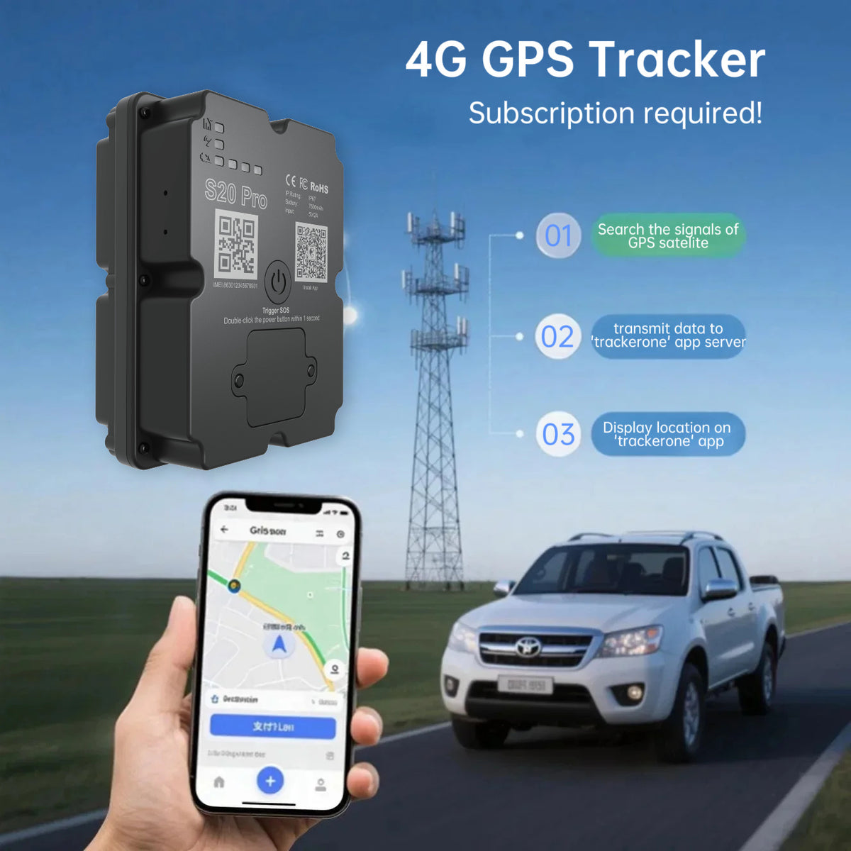 Long Battery 4G GPS Vehicle Tracker - Up To 30 Days Standby, Real-Time Tracking, Magnetic & Waterproof, Subscription Required - image 2