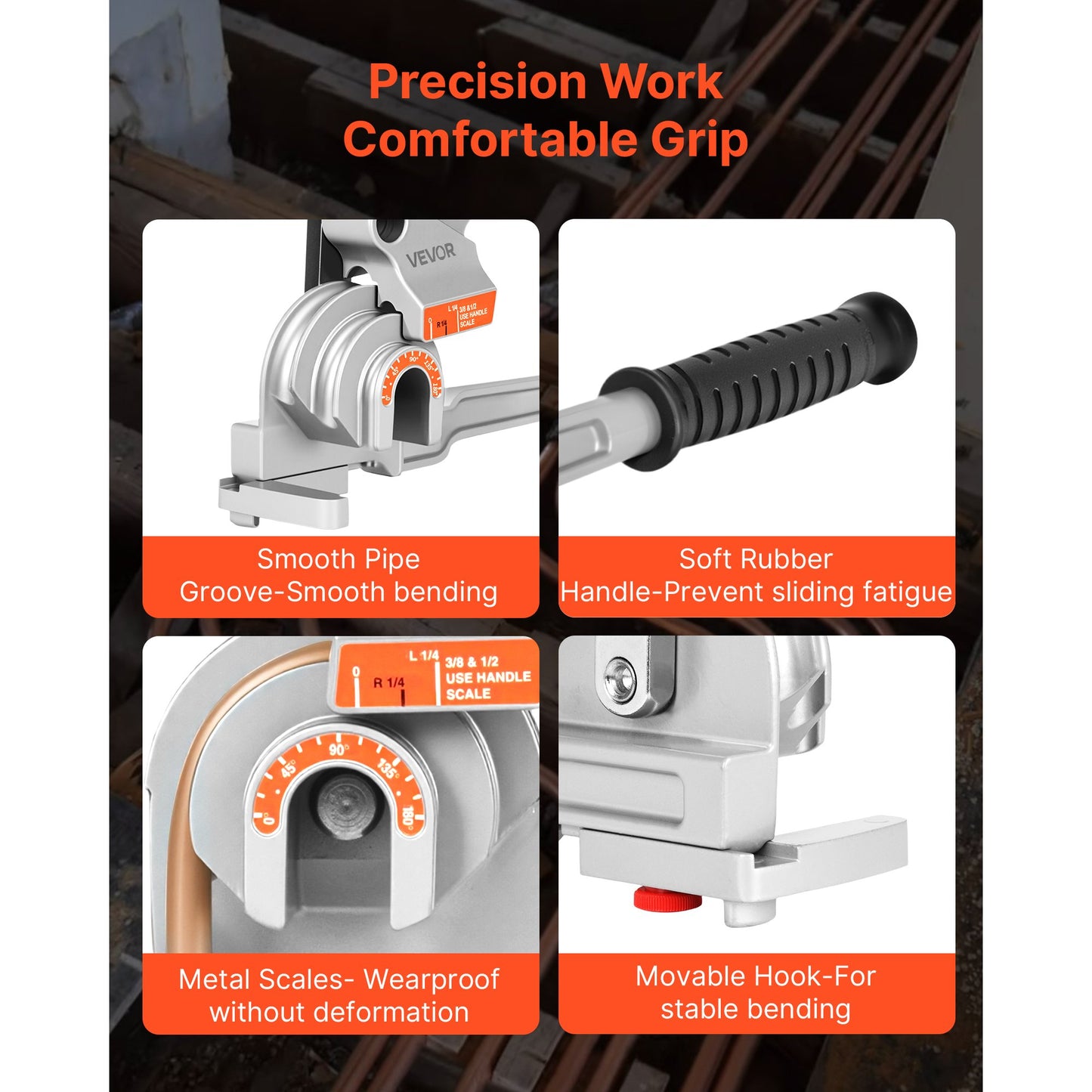 Pipe Bender, 3-in-1 Manual Lever Pipe Bender, 180-degree Copper And Aluminum Pipe Bending Tool, Suitable For Automotive Repair, HVAC, Etc.