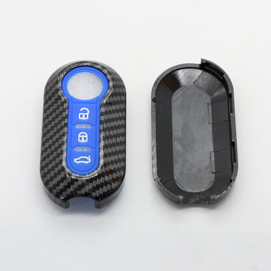 Carbon-look key fob shell for Fiat 500