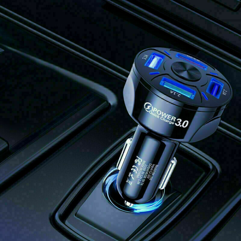 In-Car 4Ports USB Car Charge 45W Mini Fast Charging For Phone Charger Adapter