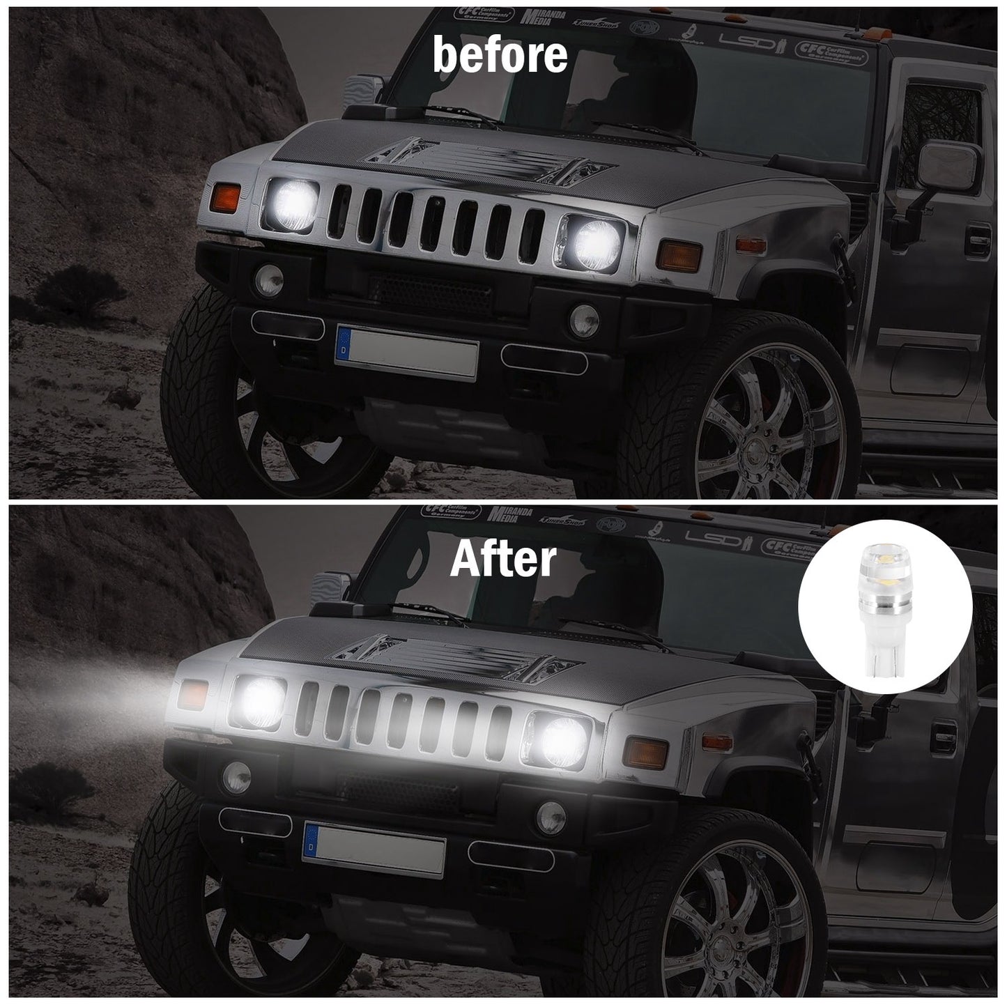20Pcs Per Kit LED Car Light Bulbs 500lm T10 2323SMD 6500K White Auto Lamps Replacement For Dome Map Door Trunk Signal License Plate