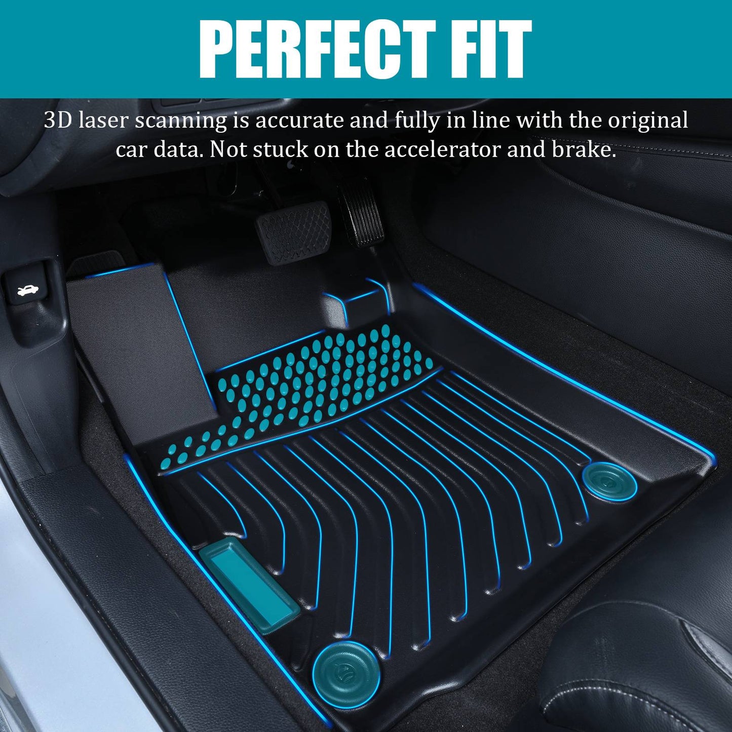All Weather Floor Mats Liners For 2016-2020 Kia Optima Waterproof 3D TPE Carpet