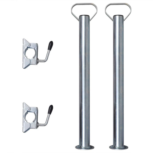 2 support legs with 2 clamps for 48 mm jockey wheel