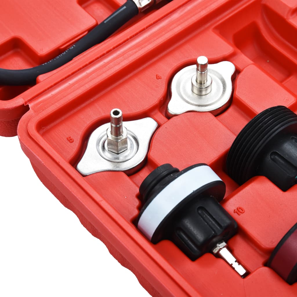 14-piece pressure tester for cooling systems & radiator caps