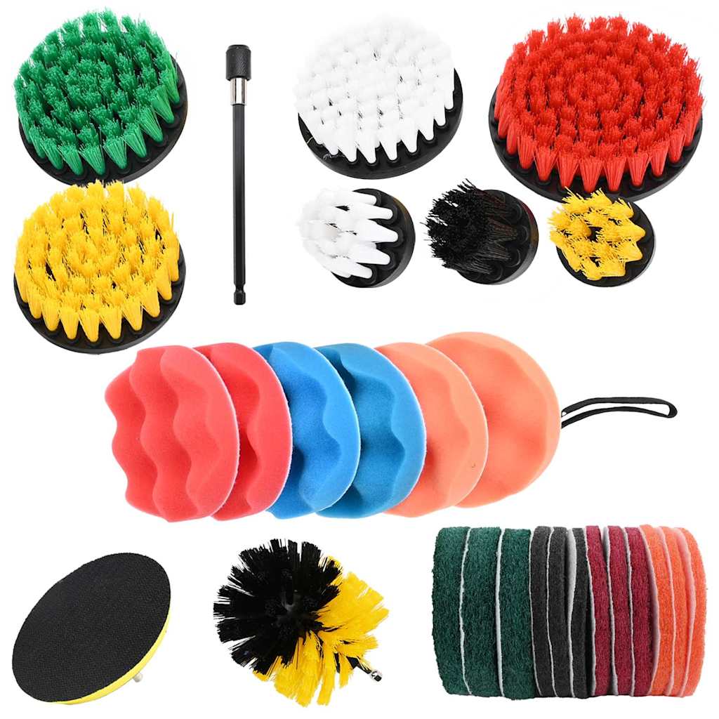 Drill Brush Set 28 Pieces Multicolor and   Car Cleaning Brush Set