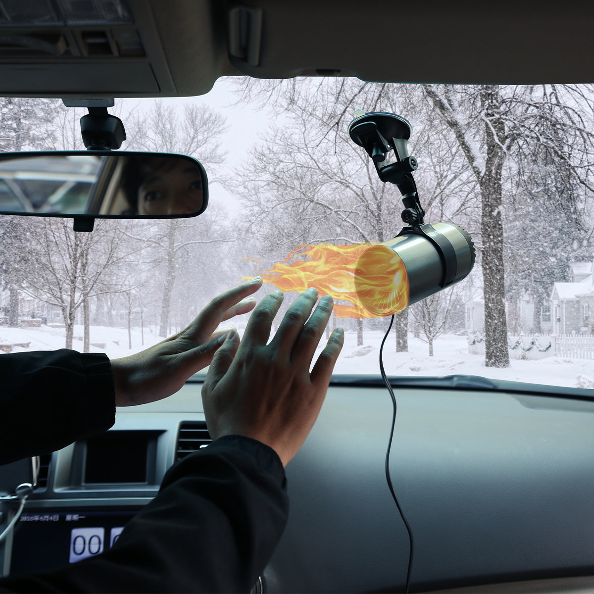 1Pc 12V 150W Or 24V 216W Portable Car Heater 2 In 1 Heating Cooling Fan Rotatable Demister Defroster With 4.92ft Cord
