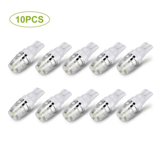 10PCS T10 LED Bulbs 194 LED Lights 12V 1W 5730 Xenon White Wedge