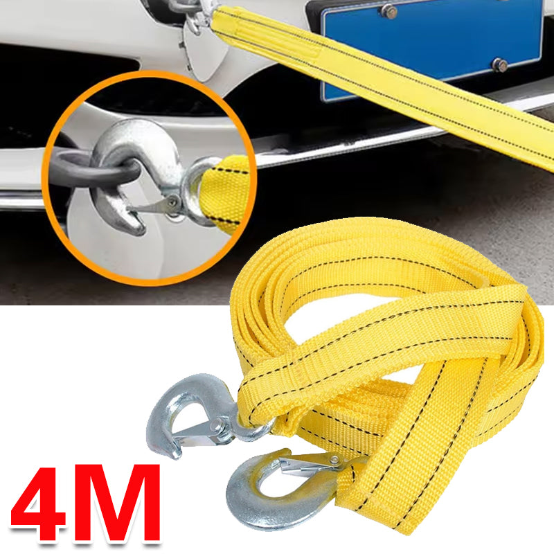 Tow Rope 3 Tonne – 4m with Hooks, Hi-Vis Yellow - image 4