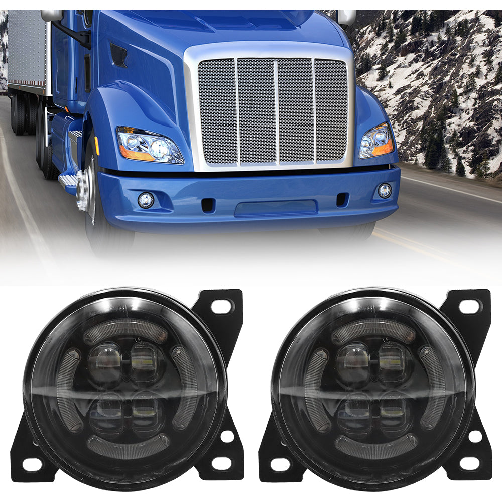 1 Pair LED Fog Lights Compatible With 2011-2015 Peterbilt 587 2014-2021 Kenworth T660