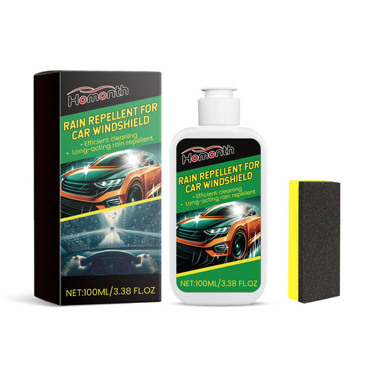 Windscreen rain repellent with sponge